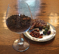 Sediment in wine glass.