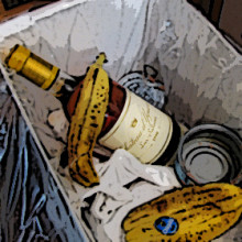Chateau d'Yquem in garbage can.